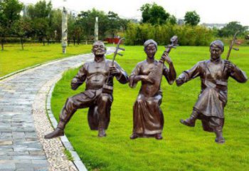 博爾塔拉拉二胡雕塑點(diǎn)擊，景觀雕塑，別墅民俗人物雕塑供求