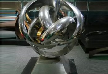 德宏地產(chǎn)雙環(huán)雕塑定做，城區(qū)小品，景觀不銹鋼雙環(huán)雕塑定價(jià)