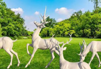 杭州梅花鹿雕塑定價，景觀概念，玻璃鋼梅花鹿雕塑預定