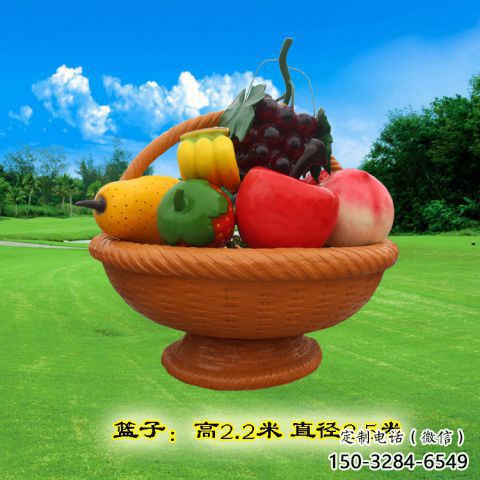 彩繪果籃雕塑通用，花園小品，廣場(chǎng)玻璃鋼果籃雕塑優(yōu)價(jià)